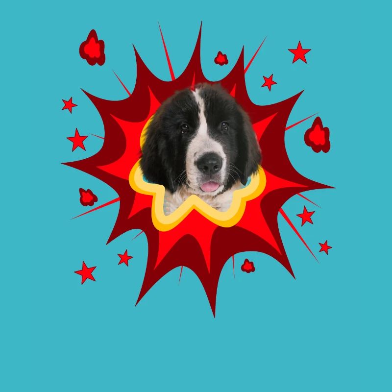 Comic Hund Design - Pow - Landseer