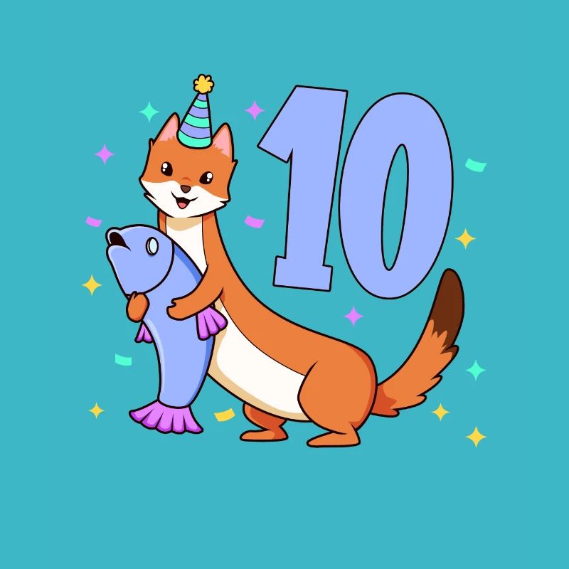 Mit Wiesel - Kinder Geburtstag 10 Jahre