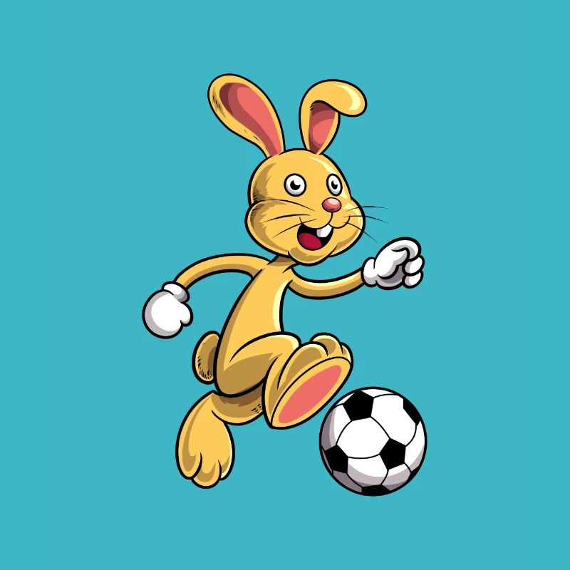 Comic Hase spielt Fußball