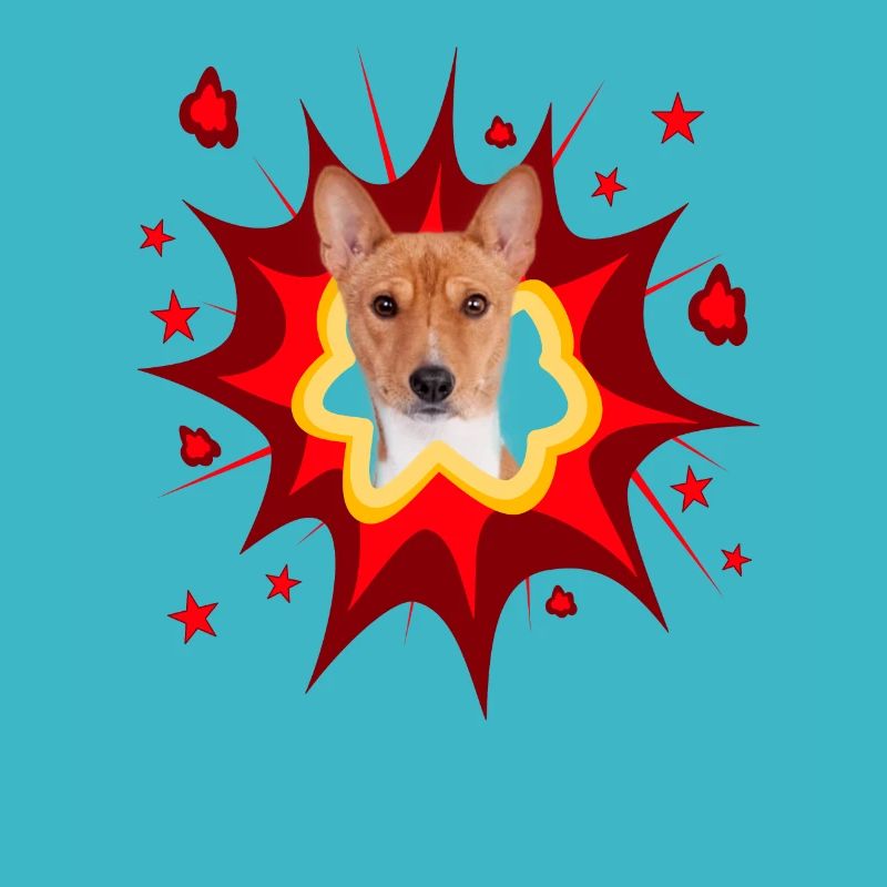 Conception de chien comique - Pow - Basenji