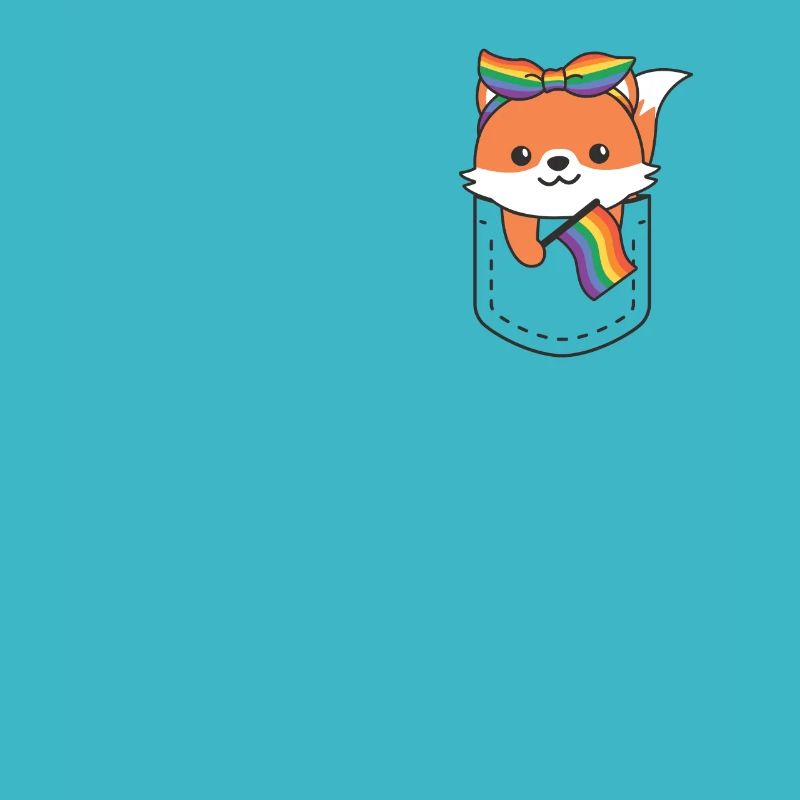 Rainbow Fox Flag Pride LGBTQ Cute Foxes