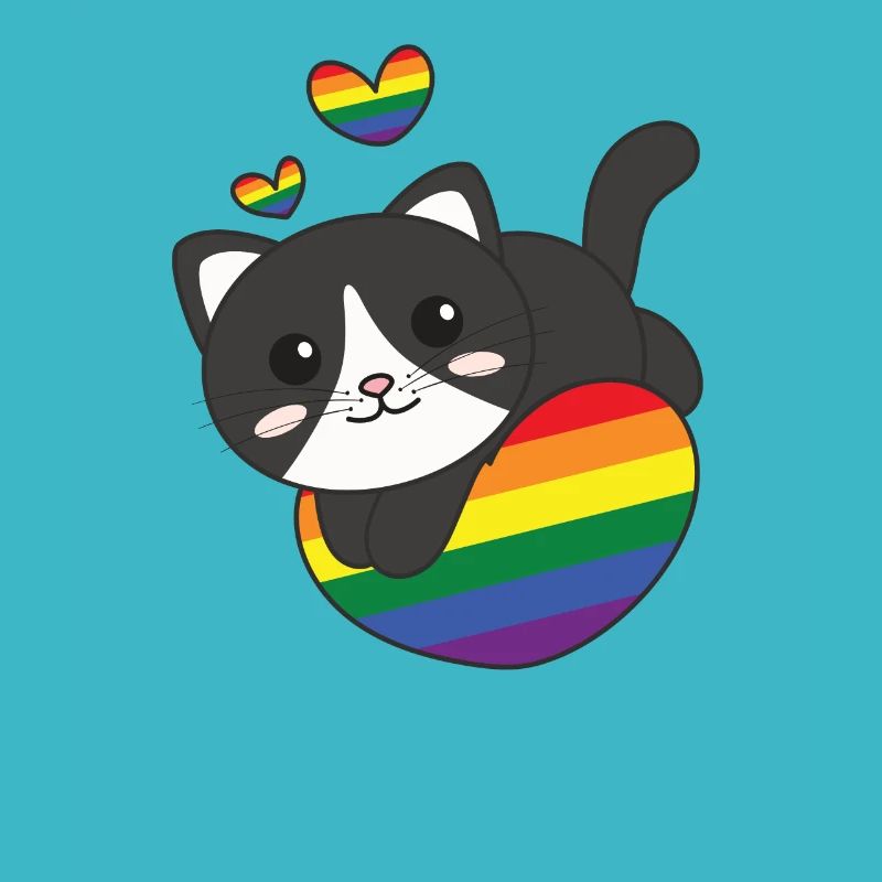 Regenbogen Flag Pride LGBTQ süßes Katze Love