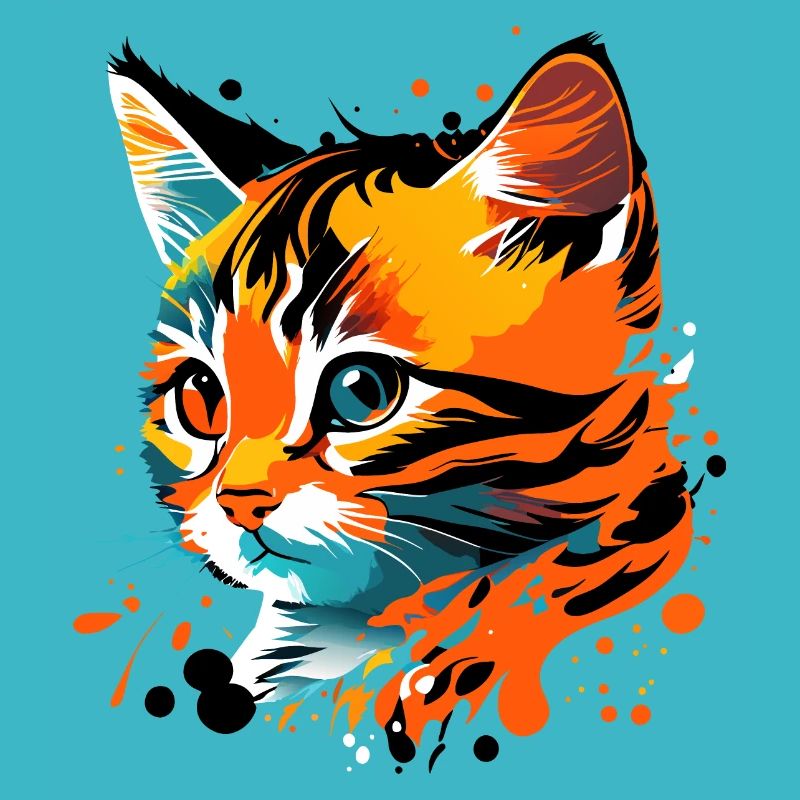mignon, chaton coloré, chat