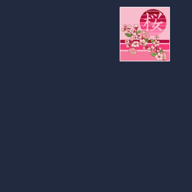 Kirschblüten-Hemd, Sakura-Blumen-Kanji-Tasche