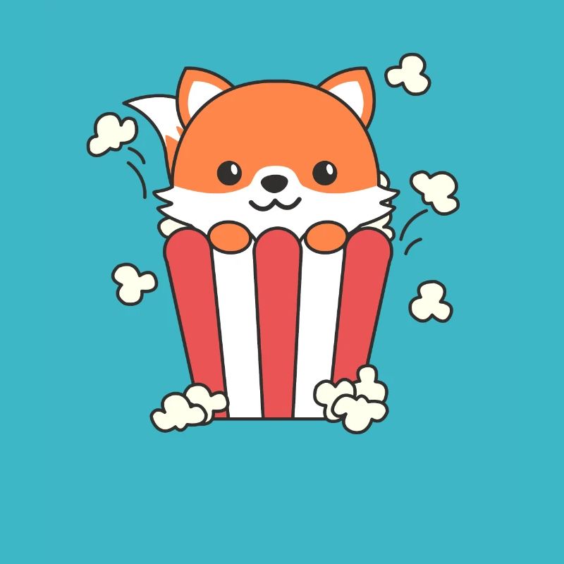 Fox Popcorn Time animaux drôles dans la restauration rapide