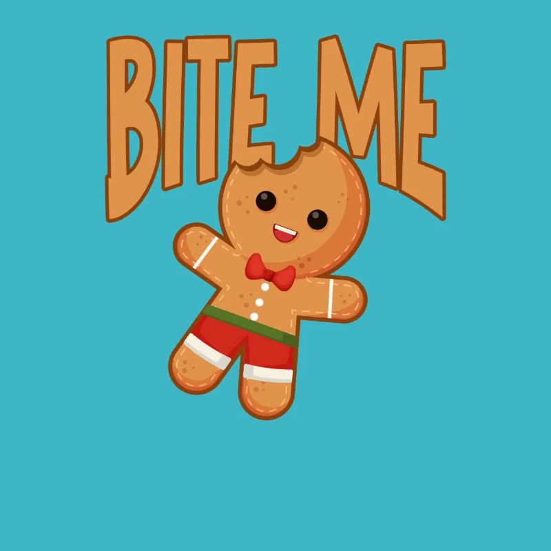 Bite Me Gingerbread Man Funny Christmas Cookie