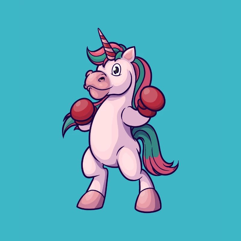 Cartoon Einhorn Boxer