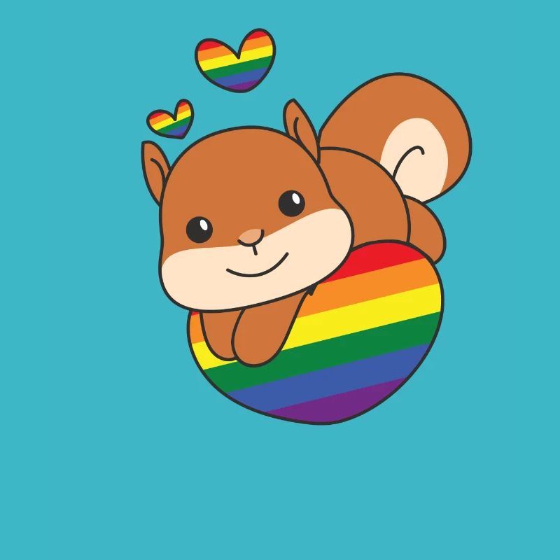 Rainbow Flag Pride LGBTQ Cute Squirrel