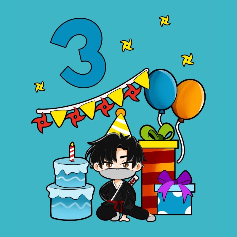 Avec Ninja - Anniversaire des garçons 3 ans
