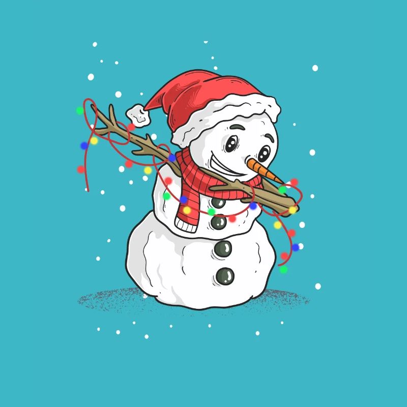 Niedlicher tupfender Schneemann Weihnachtslichter