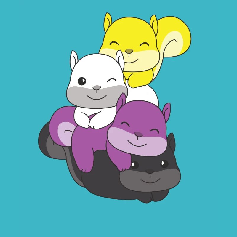 Nonbinary Flag Pride LGBTQ Cute Squirrel