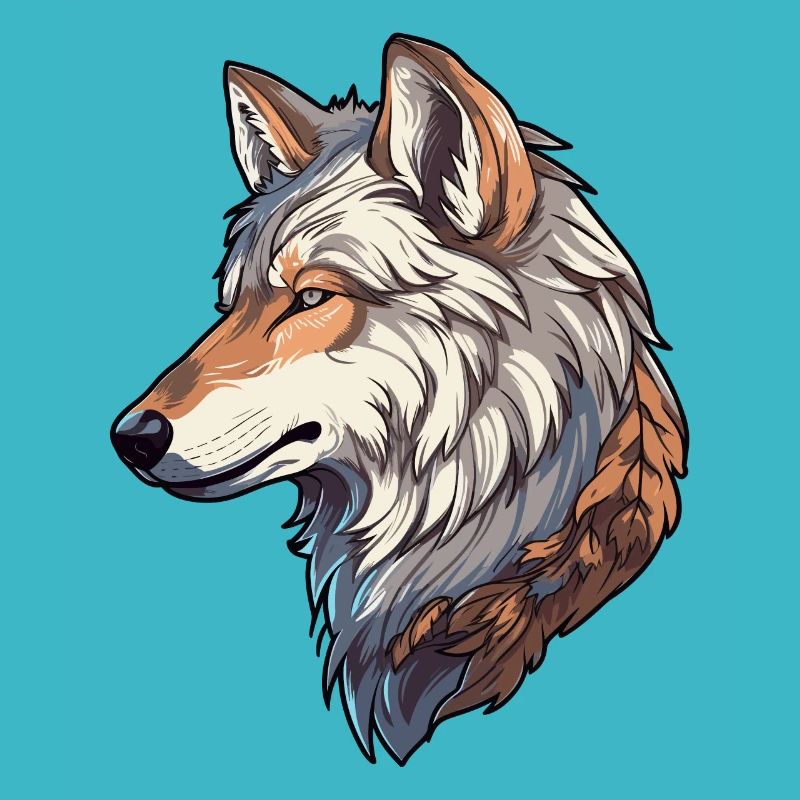 Wolf Kostüm blauer Wolfskopf Werwolf und