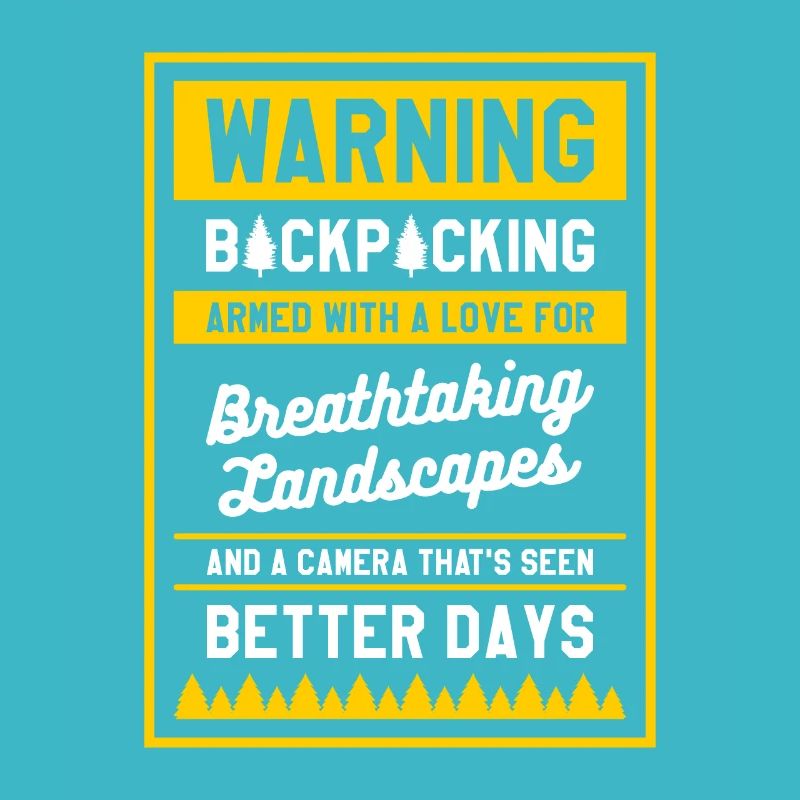 Warnung Backpacking bewaffnet mit einer Liebe zu