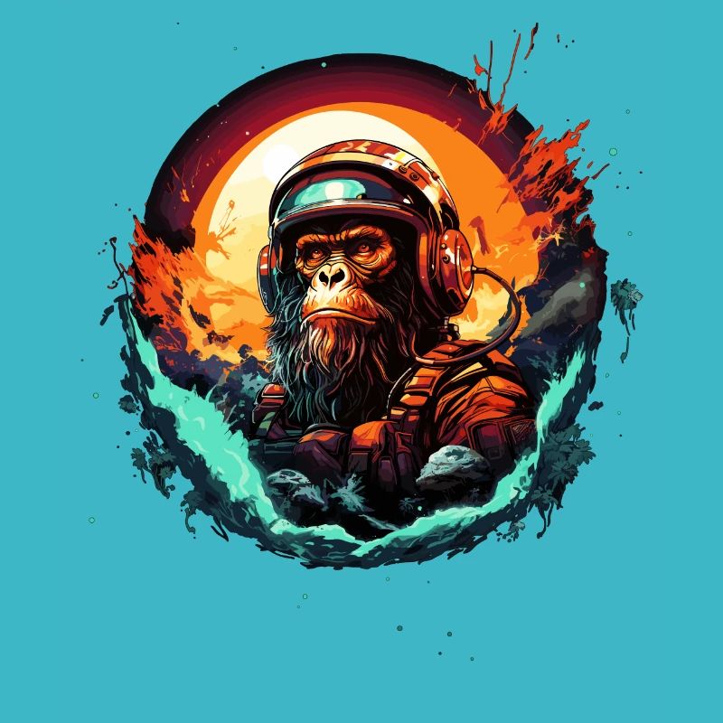 Space Apes Graphics Design - Cool Ape Astronaut