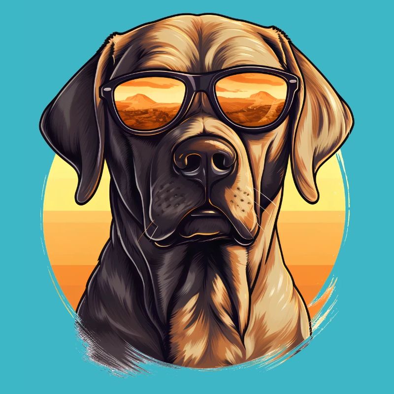 Labrador avec des lunettes de soleil