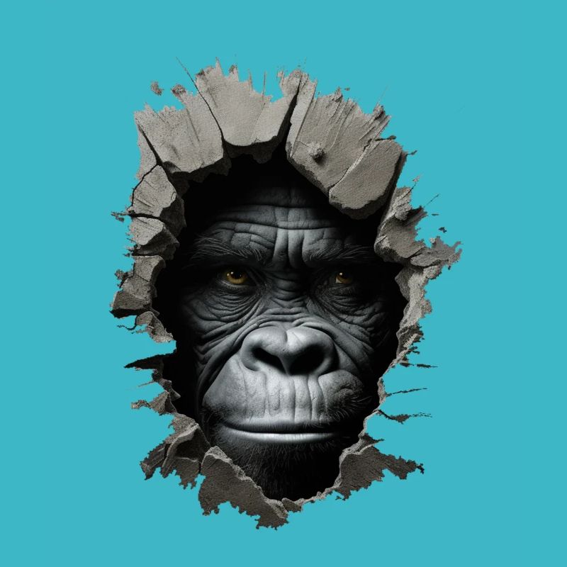 Gorilla im Loch