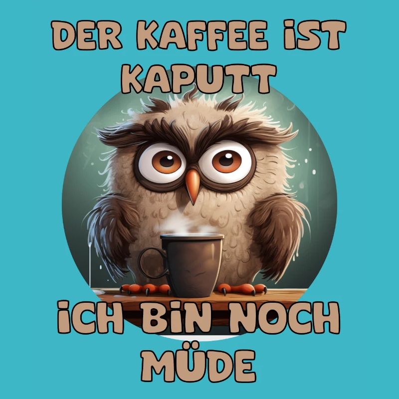 Lustiger Spruch Der Kaffee ist Kaputt mit Eule