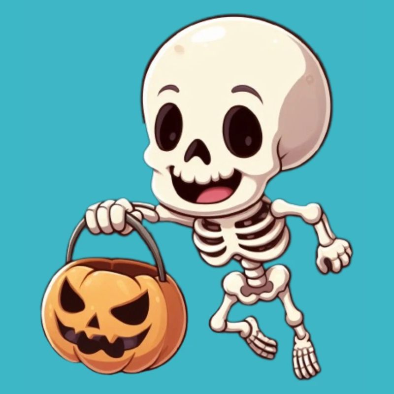 halloween squelette heureux