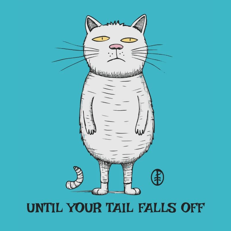Jusqu’à ce que ta bite tombe, chat de dessin animé
