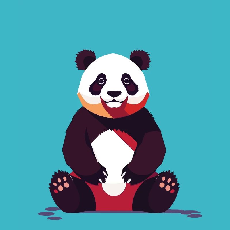 Panda Bear Drawing Cute Panda Animal Design
