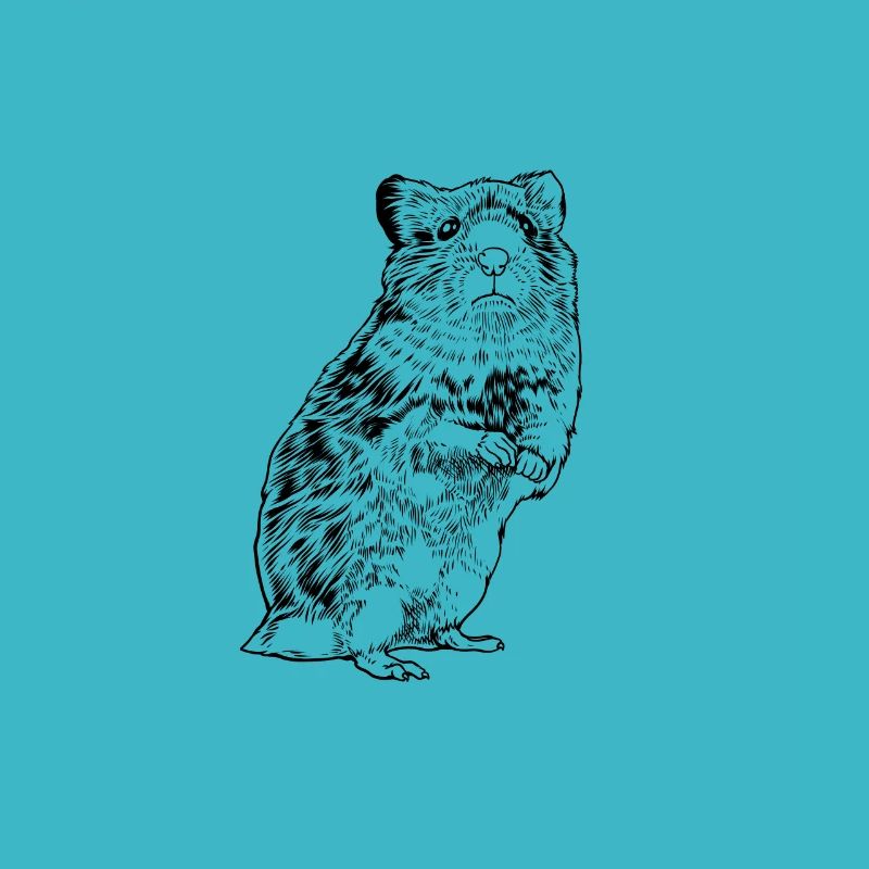 Line Drawing - Hamster