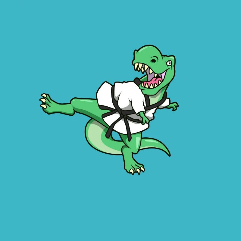 Cartoon TREX does Hapkido