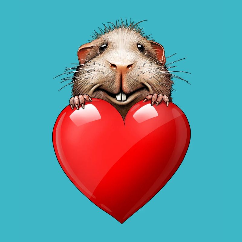 Cochon d’Inde l’amour avec le cœur