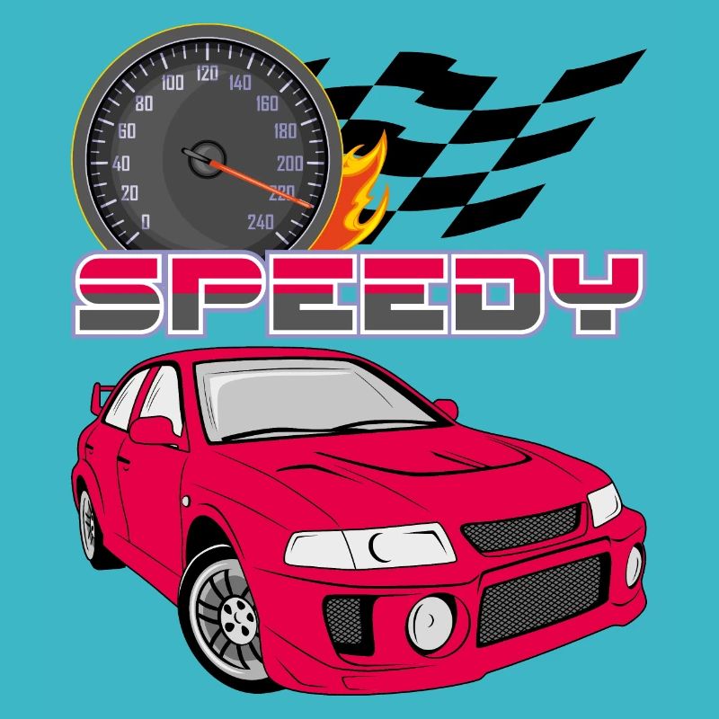 Speedy retro red car