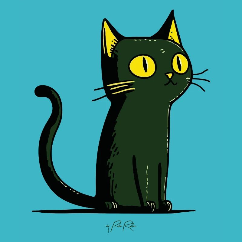 Chat de dessin animé vert
