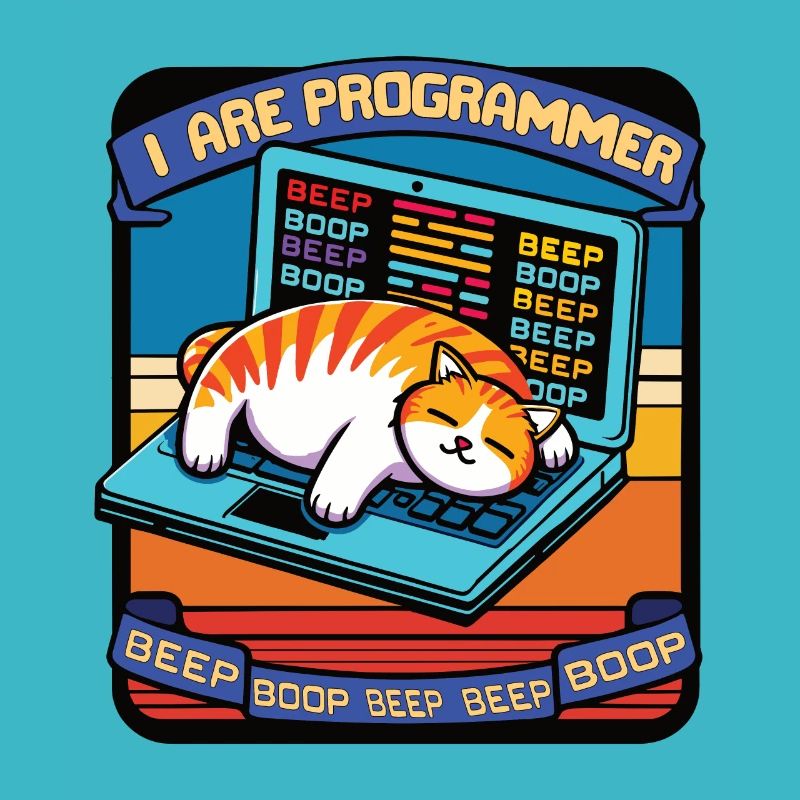 Je suis programmeur, gros chat endormi