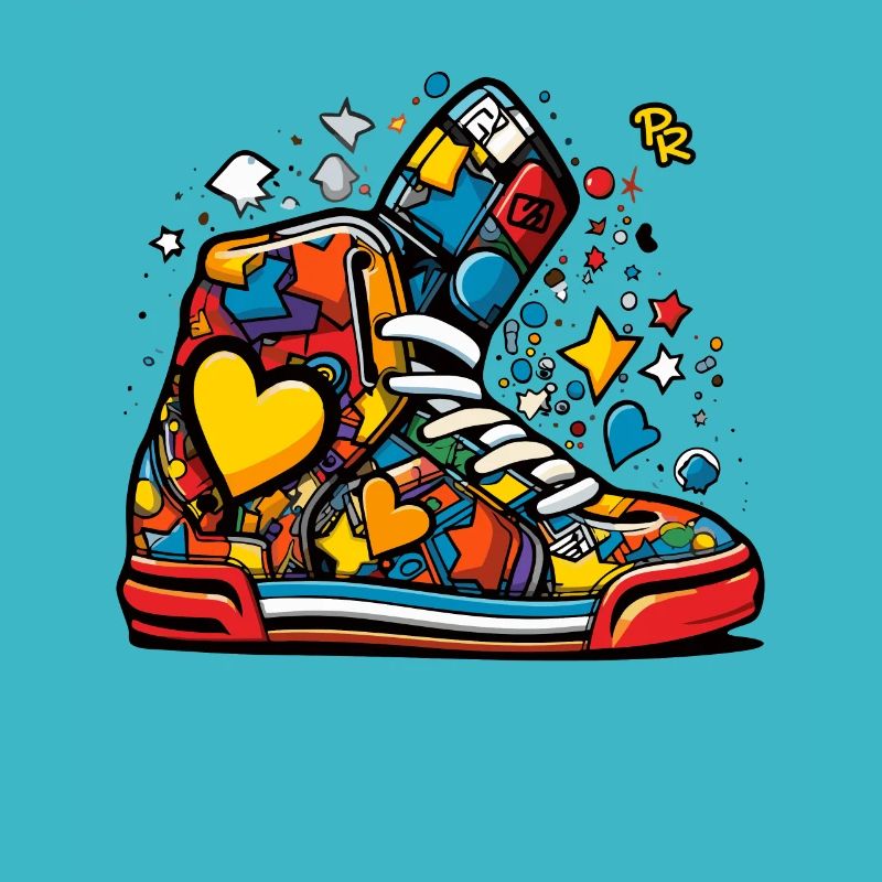 Cartoon Graffiti Love Baskets