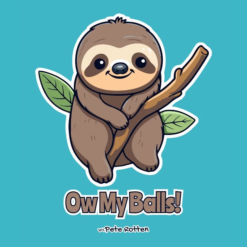 Cute sloth with ouch,