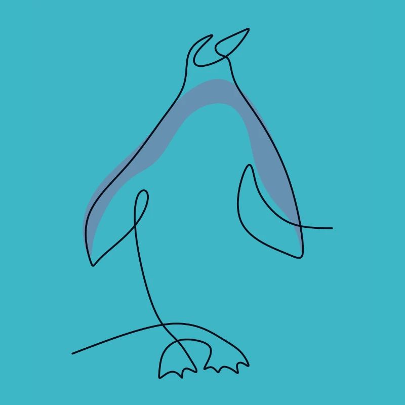 One Line King Penguin Emperor Penguin Seabird