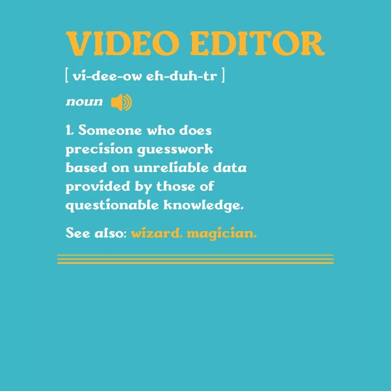 Video Editor Someone Who Does Precision Guesswork