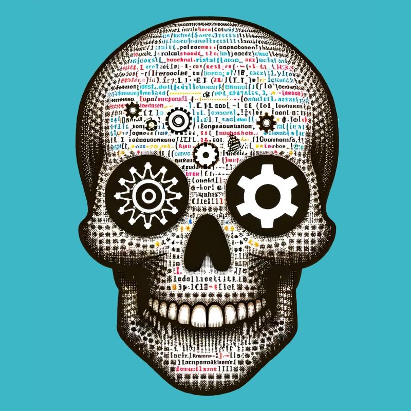 Code Master Skull Tee Digitale Matrix für Programmierer