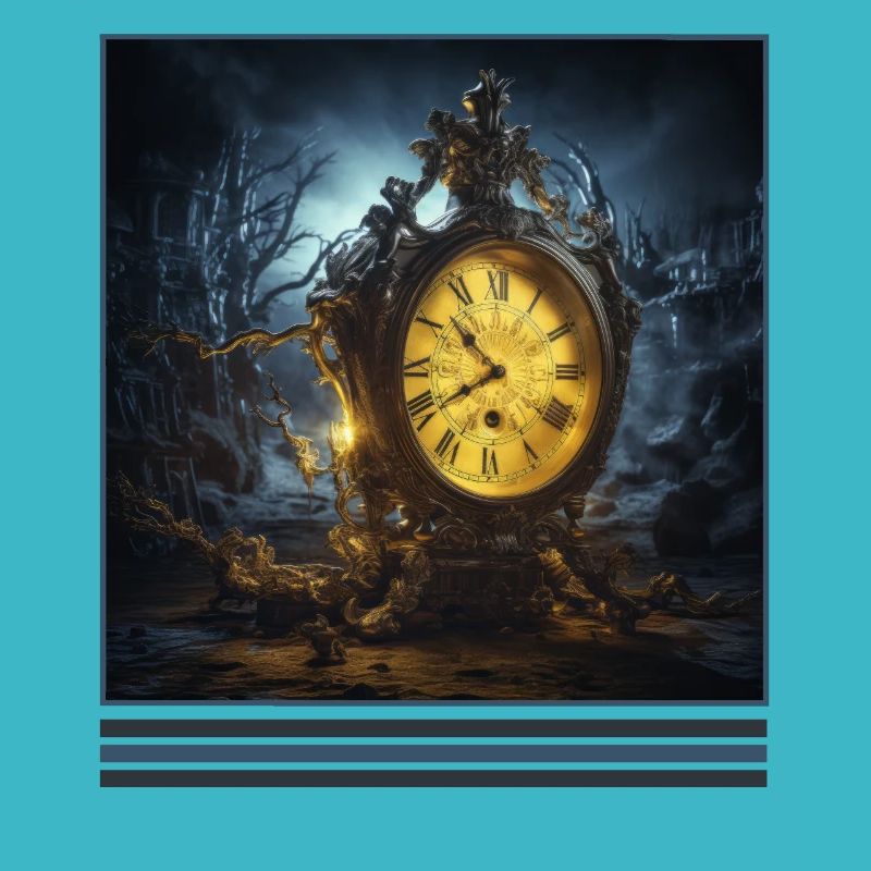 Midnight Clock & Ghosts Vintage Gothic Tee