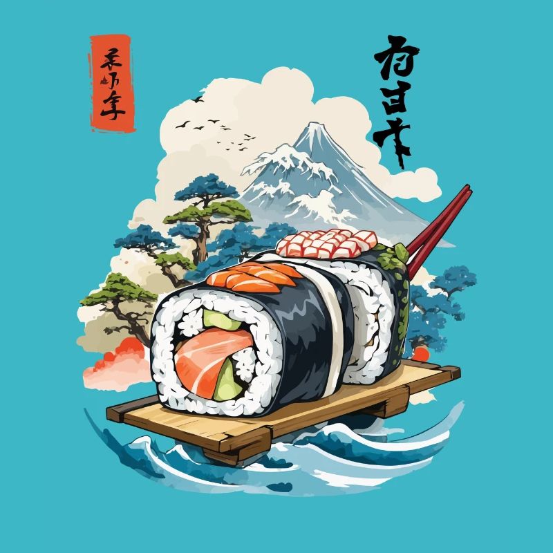 Ukiyo-E Sushi Artwork Design