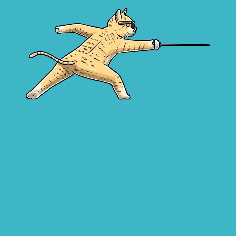 Fechten Katze Fechter degenkämpferfechter