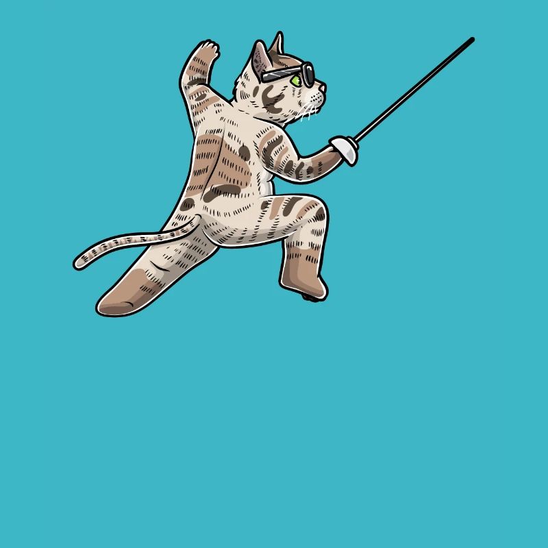Fechten Katze Fechter degenkämpferfechter