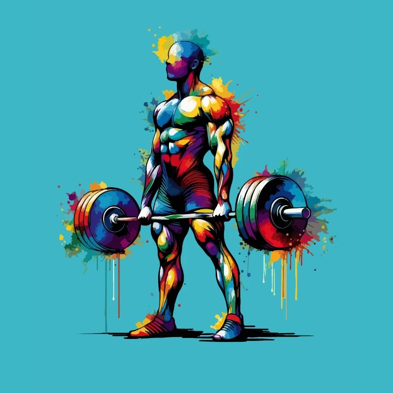 Bunte Splash Art Gewichtheber Gewichtheber Gewichte