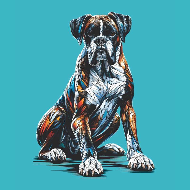 Polygon Art Boxer Chien Boxers