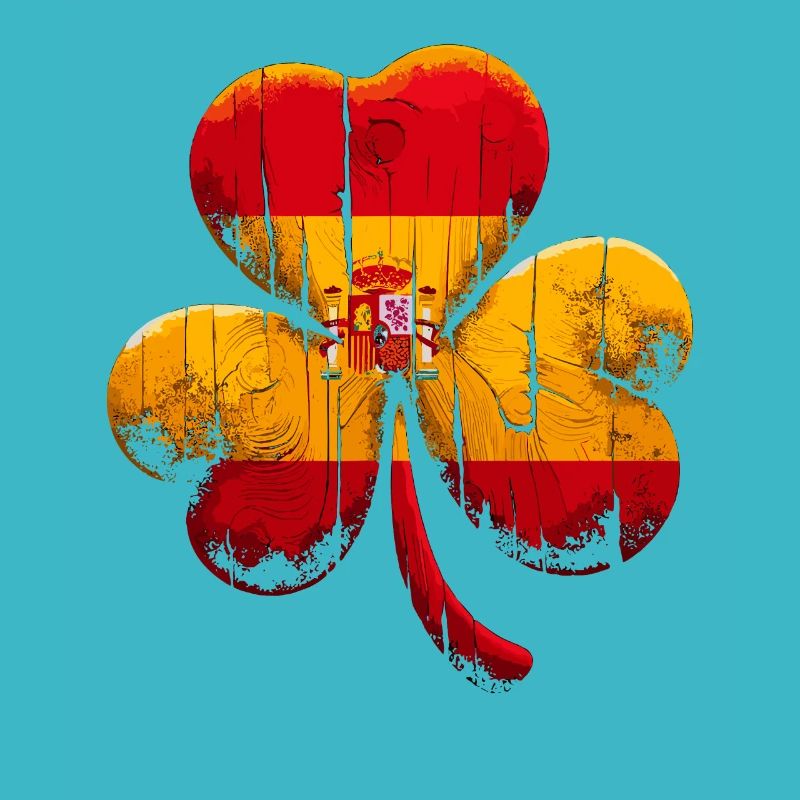 Kleeblatt Spanien Flagge St. Patrick St. Patricks Tag