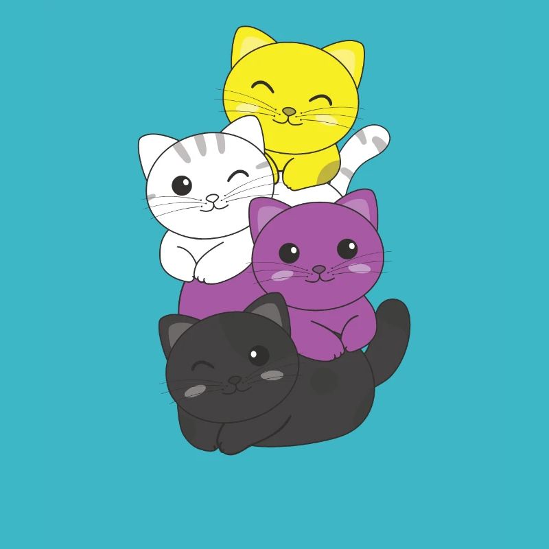 Nonbinary Flag Non Binary Pride LGBTQ Cute Cat