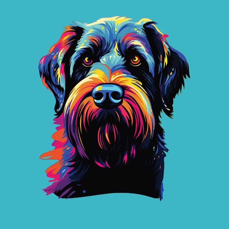 Aquarelle colorée Schnauzer géant