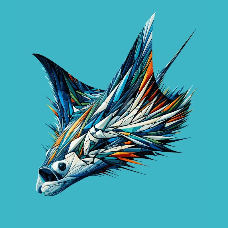 Polygon Art Stachelrochenfisch Stachelrochen