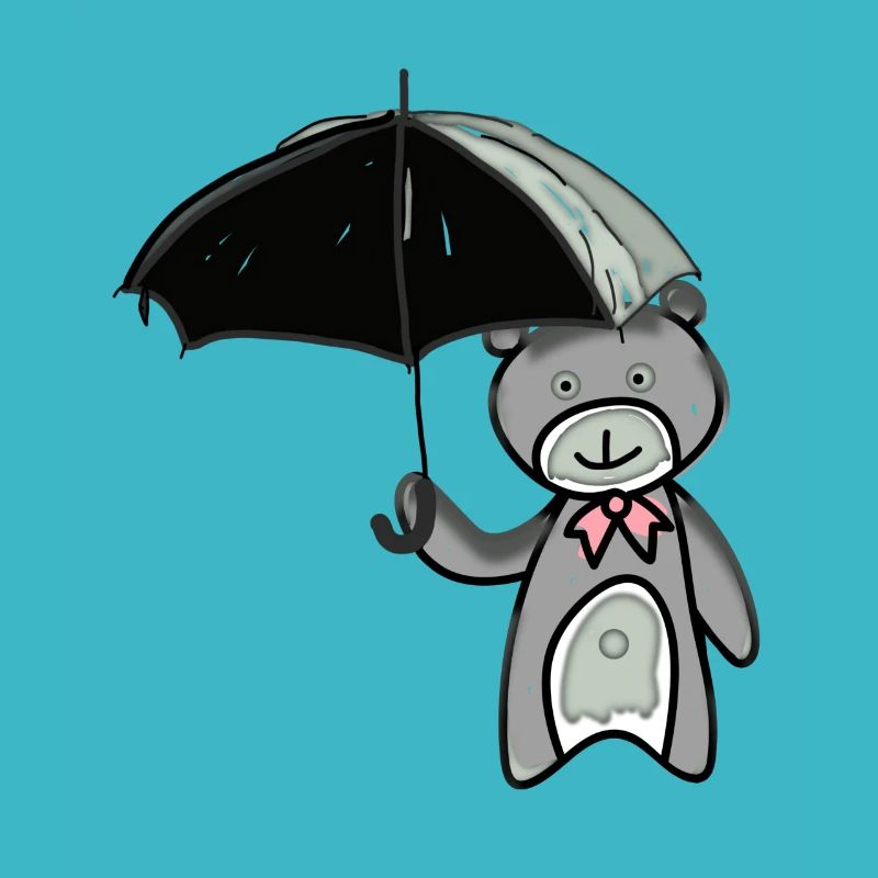 Teddybär mit Regenschirm