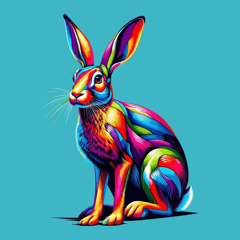 Colorful Pop Art Jackrabbit Jackrabbits