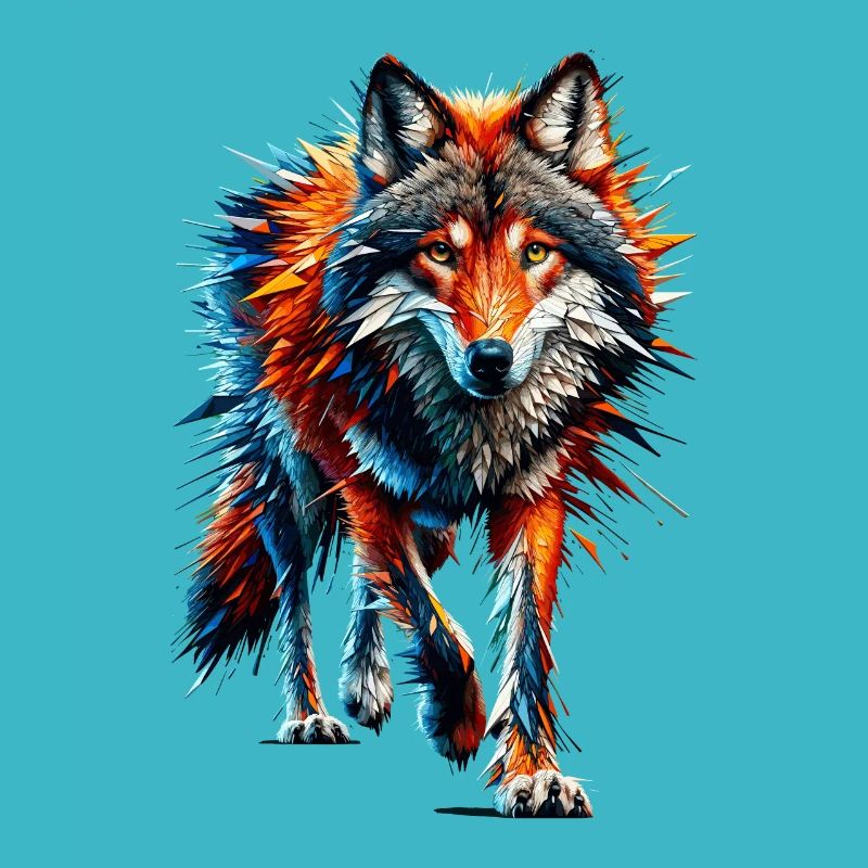 Polygon Art Roter Wolf Liebhaber Wölfe