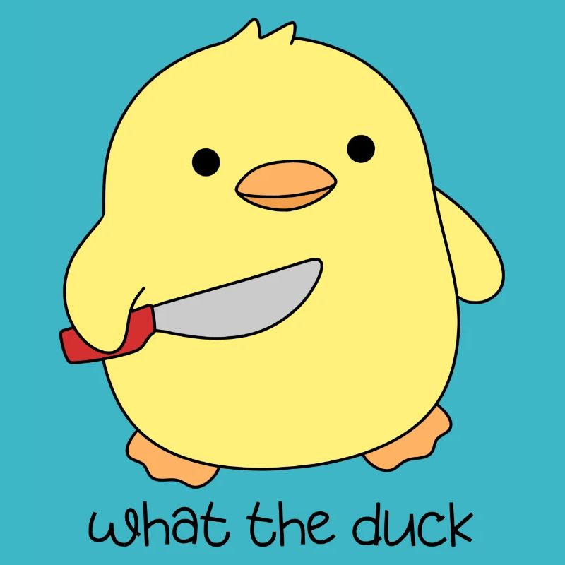 Citation de canard drôle ce que te canard avec couteau