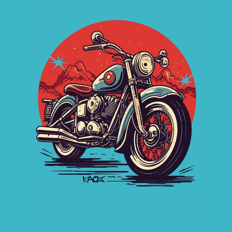 Large Chopper Motorcycle